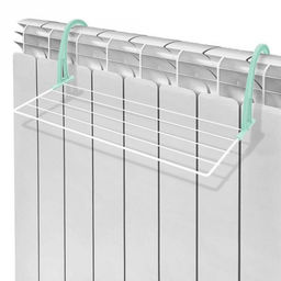 Сушилка для белья на батарею 45х23,5х1,3см, сушильное полотно 2,1м, нагрузка до 5кг, металл, белая эмаль (Россия)
