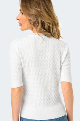 Женский джемпер в косичку с коротким рукавом Happy Fox  фото 23