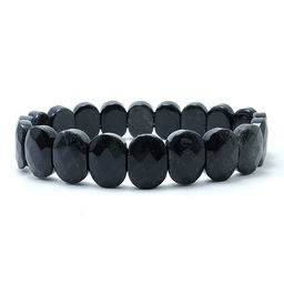 Браслет из камня Серебристый обседиан открывает денежный поток, защищает и приумножает его