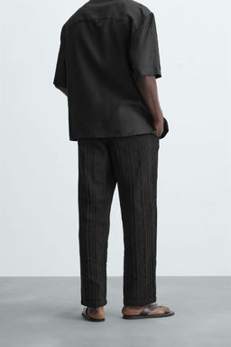 RELAXED FIT TEXTURED TROUSERS - Zara фото 3