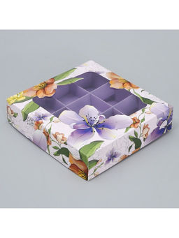 Цена за 5 шт. Коробка для конфет, кондитерская упаковка, 9 ячеек, «Для тебя», 14.7×14.7×3.5 см