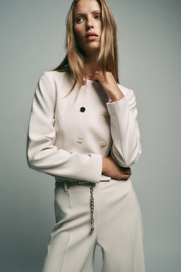 SHORT DOUBLE-BREASTED BLAZER - Zara фото 7