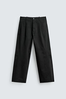 RELAXED BALLOON FIT PLEATED TROUSERS - Zara фото 7