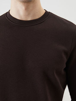 Bisiklet Yaka Uzun Kollu Bask?l? Erkek Sweatshirt