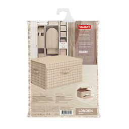 Короб стеллажный с откидной стенкой, с крышкой, 50*35*25 см, LONDON BEIGE, шт - Valiant фото 6