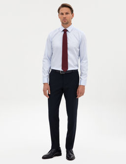 A__k Mavi Non Iron Kolay _t_lenebilir Slim Fit G_mlek