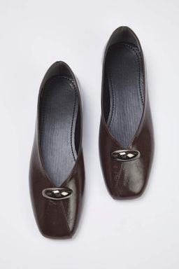 Siyah Aksesuar Detayl? Kare Burun Kad?n Babet TAKAW26BE00007 - Trendyolmilla фото 7