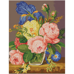 Алмазная мозаика 40*50см "Букет цветов" 30цв. (АМП4050_52991, "ТРИ СОВЫ") полное заполнение, с подрамником