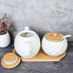 Чайник заварочный 300 мл и сахарница 250 мл с ложкой / CF127 /уп 36/ на подставке - Галеонтрейд фото 7