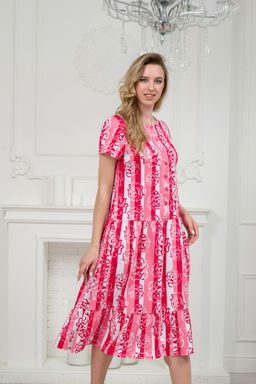 Платье женское из кулирки Кармелита малиновая роза