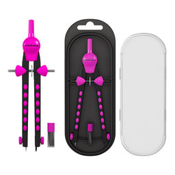 Цена за 1 шт. Готовальня ErichKrause Accent, (металлический циркуль и сменный грифель), пенал, розовый