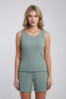 Арт. 9155/3 Пижама с шортами 42-50 Цвет:верх-мята, низ-мята
