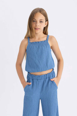 K?z Cocuk Elastik Yaka Ask?l? Bluz - Defacto фото 2