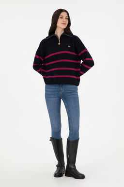 Женский темно-синий свитер с v-образным вырезом Неожиданная скидка в корзине - U.s. polo assn фото 4