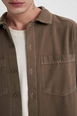 Хлопковая рубашка с длинными рукавами Relax Fit - Defacto фото 9