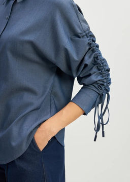 Блузка тонкая джинса OD-858-4 темный джинс OD-858-4 - Tantino фото 21