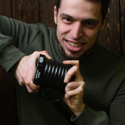 Кружка чайная керамическая 100% мужик, 400 мл