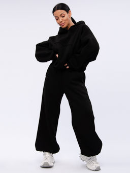 Джоггеры "БЖ-46" чёрные, футер 3-х нитка начес