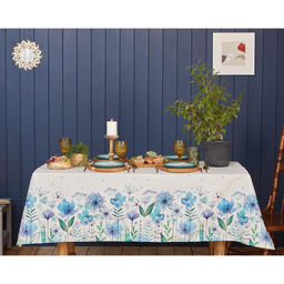 Скатерть Этель. Незабудки, 149?220 см, 100% хлопок, саржа 190 г/м?