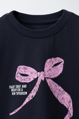 PRINTED T-SHIRT WITH BOW - Zara фото 3