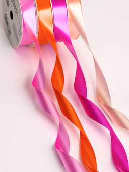 Цена за 4 шт. Лента упаковочная для декора и подарков, розовый МИКС, 2 см × 45 м