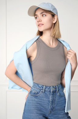 Женская майка-топ в рубчик Happyfox  фото 12