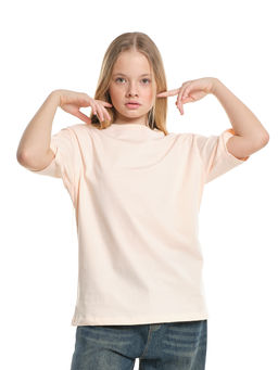 Футболка однотонная база 22-1405 персиковый - Mini maxi фото 2