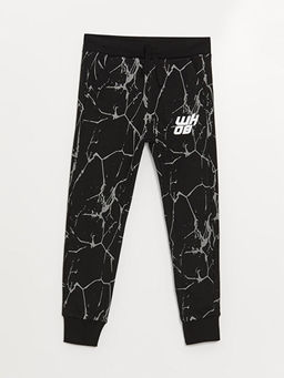 Beli Lastikli Bask?l? Erkek ?ocuk Jogger E?ofman Alt?