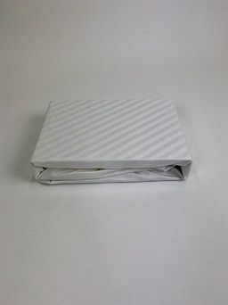 Простыня на резинке Страйп Сатин Белая (резинка по кругу) 200х200х20 - Амавес-текстиль фото 3