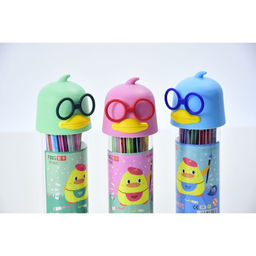 Фломастеры 18 цветов, в пластиковом пенале, Утка в очках МИКС