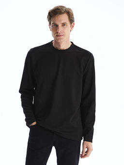Bisiklet Yaka Uzun Kollu Erkek Sweatshirt