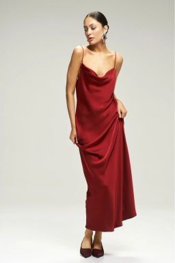 Платье-комбинация на тонких бретелях Red