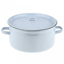 Сочная клубника Кастрюля эмалированная 5,5л, форма цилиндрическая, металлическая крышка, металлические ручки, белый рябчик (Россия) - Домашняя мода фото 4