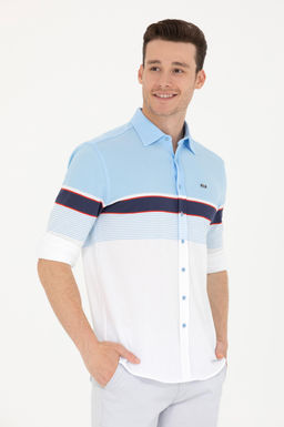 Мужская синяя рубашка с длинным рукавом - U.s. polo assn фото 17