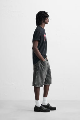BASIC BAGGY FIT DENIM BERMUDA - Zara фото 34