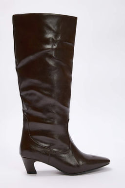 Kahverengi Premium Kare Burun Blok Topuklu Kad?n Cizme TAKAW26CZ00042 - Trendyolmilla фото 3