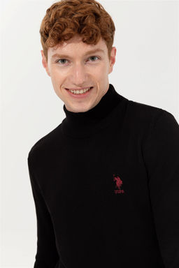 U. S. Polo Assn Мужская черная водолазка базового трикотажа, свитер - U.s. polo assn фото 8