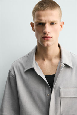 SOBRECAMISA RELAXED FIT BOLSILLO / Gris - Zara фото 5