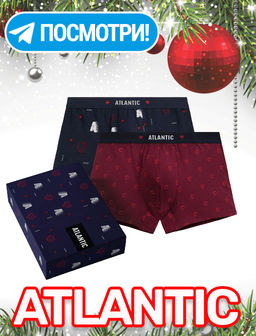 ATLANTIC 2GMH-029 Трусы шорты 3D Love - набор 2 шт. темно-синий + красный