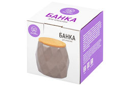 Банка д/хранения 550 мл 10,5*10,5*10,5 см Капучино+ бамбук. крышка с силик. упл. - Elan gallery фото 13