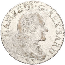 Монета 10 сольдо 1795 года Сардиния