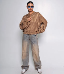 Бомбер #КТ2566, тёмно-бежевый - Dommod фото 4