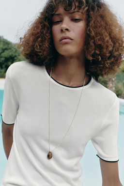 KNIT TOP WITH CONTRAST TRIMS - Zara фото 8