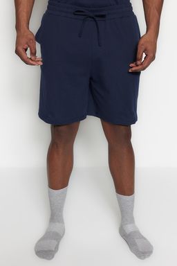 TRENDYOL MAN Buyuk Beden Lacivert Regular Fit Rahat Slogan Bask?l? Orme Sortlu Pijama Tak?m? TMNSS23PT00013 - Trendyolmilla фото 14
