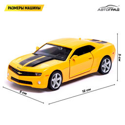 Машина металлическая CHEVROLET CAMARO, 1:32, открываются двери, инерция, цвет жёлтый