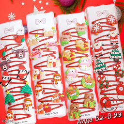 Набор новогодних заколок 10 шт