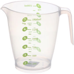 Цена за 5 шт. Ёмкость мерная 1,5л цветная шкала