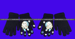 Цена за 3 шт. 3 ПАРЫ - Перчатки детские ДВОЙНЫЕ с прикольным принтом арт. 025 длина перчатки 12-14 см - For you фото 2