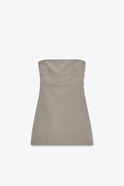PINSTRIPE STRAPLESS DRESS - Zara фото 8