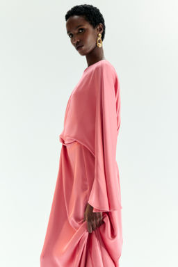Vestido de sat?n con detalle girado - H&m фото 6